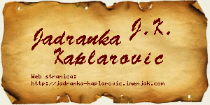 Jadranka Kaplarović vizit kartica